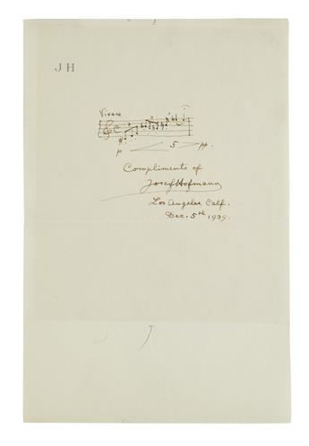 (MUSICIANS.) Group of 6 items Signed, or Signed and Inscribed.